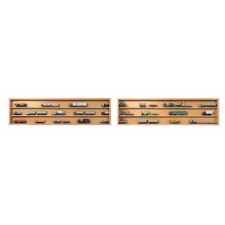 Kibri 12012 - Schaukasten mit Glasschiebetüren (Natur), 2 Stück, linkes + rechtes Teil, Maße: je 104 x 27,5 x 7 cm   *VKL2*