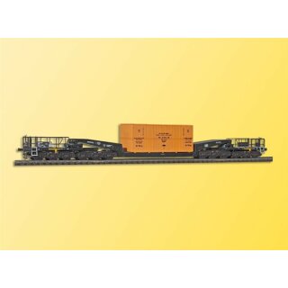 Kibri 16510 - Spur H0 Waggon UNION Schienentiefladewagen Uaai 819 mit Übersee Holzkiste