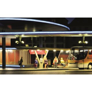 Kibri 39005 - Spur H0 Moderne Bushaltestation mit Segel inkl. LED-Beleuchtung, 2 Stück