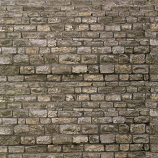 Vollmer 46040 - Spur H0 Mauerplatte Granit aus Karton, 25 x 12,5 cm, 10 Stück