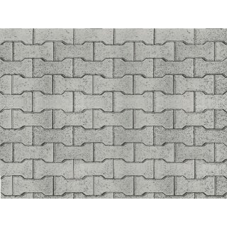 Vollmer 46054 - Spur H0 Straßenplatte Zement-Knochensteine aus Karton,  25 x 12,5 cm, 10 Stück