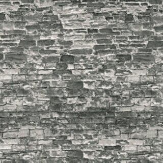 Vollmer 46055 - Spur H0 Mauerplatte Naturstein grau aus Karton, 25 x 12,5 cm, 10 Stück