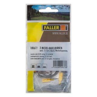 Faller 180677 - Spur H0, TT, N 3 Micro-Kabelbirnen, weiß Ep.