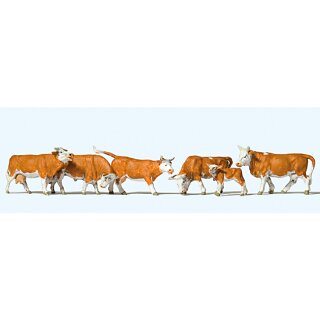 Preiser 10146 - Figurensatz Exklusivserie 1:87 "Kühe, braun gefleckt"