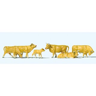Preiser 10147 - Figurensatz Exklusivserie 1:87 "Kühe, hellbraun"