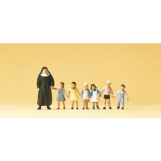 Preiser 10401 - Figurensatz Exklusivserie 1:87 "Nonne. Kinder"