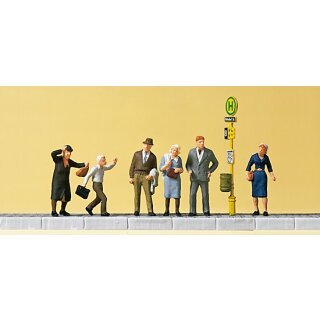 Preiser 10414 - Figurensatz Exklusivserie 1:87 "Wartende an der Straßenbahnha"