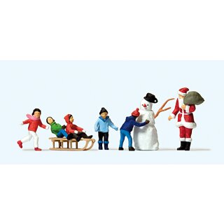 Preiser 10626 - Figurensatz Exklusivserie 1:87 "Weihnachtsmann, Kinder, Schne"