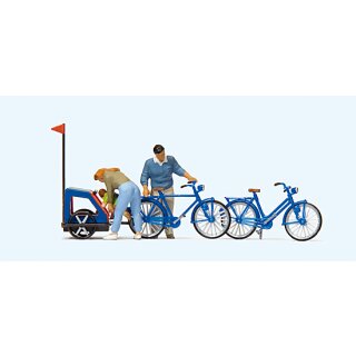 Preiser 10635 - Figurensatz Exklusivserie 1:87 "Familie beim Start in den Rad"