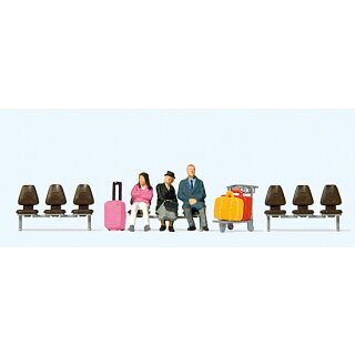 Preiser 10661 - Figurensatz Exklusivserie 1:87 "Drei wartende Reisende. Koffe"