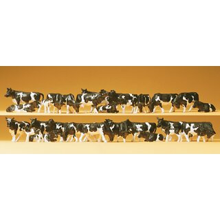 Preiser 14408 - Figurensatz Standardserie 1:87 "Kühe, schwarz/weiß. 30 Figure"