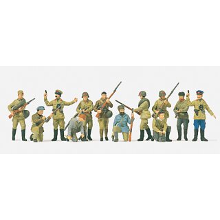 Preiser 16530 - Figurensatz military unbemalter Bausatz 1:87 "Infanteristen und Partisanen."