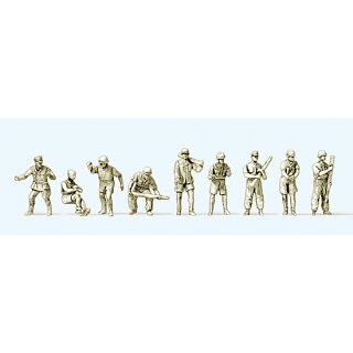 Preiser 16618 - Figurensatz military unbemalter Bausatz 1:87 "Geschützbedienung zur 8,8 vm"