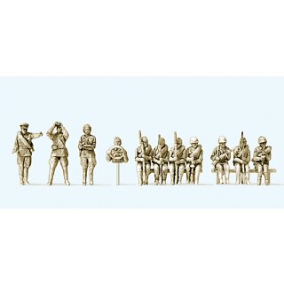 Preiser 16621 - Figurensatz military unbemalter Bausatz 1:87 "Infanteristen aufgesessen. Ud"