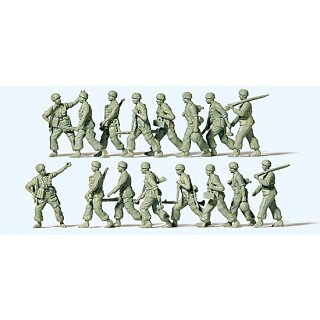 Preiser 16625 - Figurensatz military unbemalter Bausatz 1:87 "Fallschirmjäger im Marsch. De"