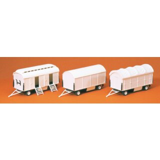 Preiser 20008 - Zirkuswagen ohne Beschriftung Bausatz 1:87 "Pack- und Toilettenwagen ohne"