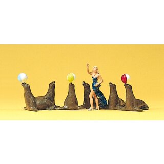 Preiser 20260 - Figurensatz Zirkus 1:87 "Seelöwendressur"