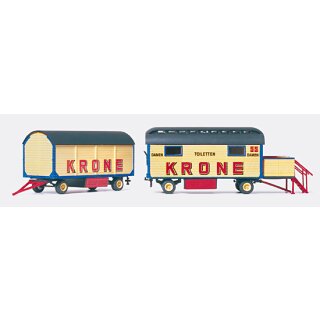 Preiser 21052 - Zirkus Krone unbedruckter Bausatz 1:87 "Damentoilette und Packwagen"