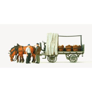 Preiser 30449 - Gespann Fertigmodell 1:87 "Rollwagen mit Gemüseladung."