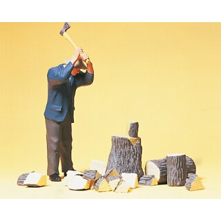 Preiser 45090 - Figurensatz 1:22,5 "Bauer, Holz hackend"