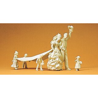Preiser 45180 - Figurensatz unbemalter Bausatz 1:22,5 "Hochzeitspaar, Kinder. 6 unbe"