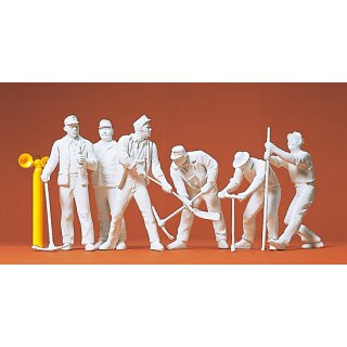 Preiser 45182 - Figurensatz unbemalter Bausatz 1:22,5 "Gleisbauarbeiter. 6 Figuren"