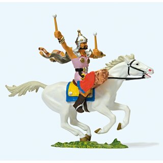 Preiser 50475 - Sammlerfigur "Hunnen" Elastolin 1:25 "Hunne zu Pferd. Trommler"