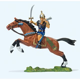 Preiser 50477 - Sammlerfigur "Hunnen" Elastolin 1:25 "Hunne zu Pferd. Schwert und H"