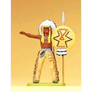 Preiser 54602 - Sammlerfigur "Indianer" Elastolin 1:25 "Häuptling stehend, mit Speer"