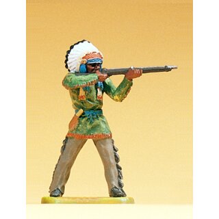 Preiser 54623 - Sammlerfigur "Indianer" Elastolin 1:25 "Häuptling stehend, mit Gewehr"