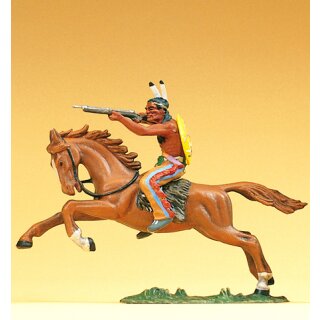 Preiser 54651 - Sammlerfigur "Indianer" Elastolin 1:25 "Indianer reitend, mit Gewehr"