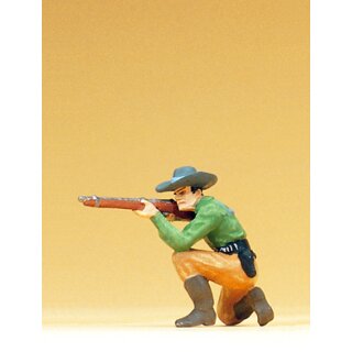 Preiser 54801 - Sammlerfigur "Cowboys" Elastolin 1:25 "Cowboy kniend, mit Gewehr"