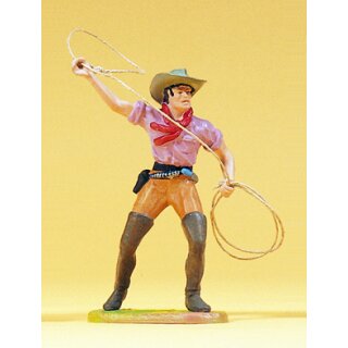 Preiser 54807 - Sammlerfigur "Cowboys" Elastolin 1:25 "Cowboy stehend, Lasso werfend"