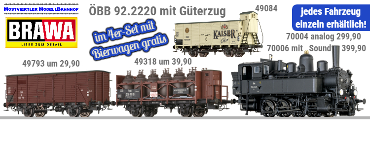 Brawa ÖBB 92er mit kurzem Güterzug